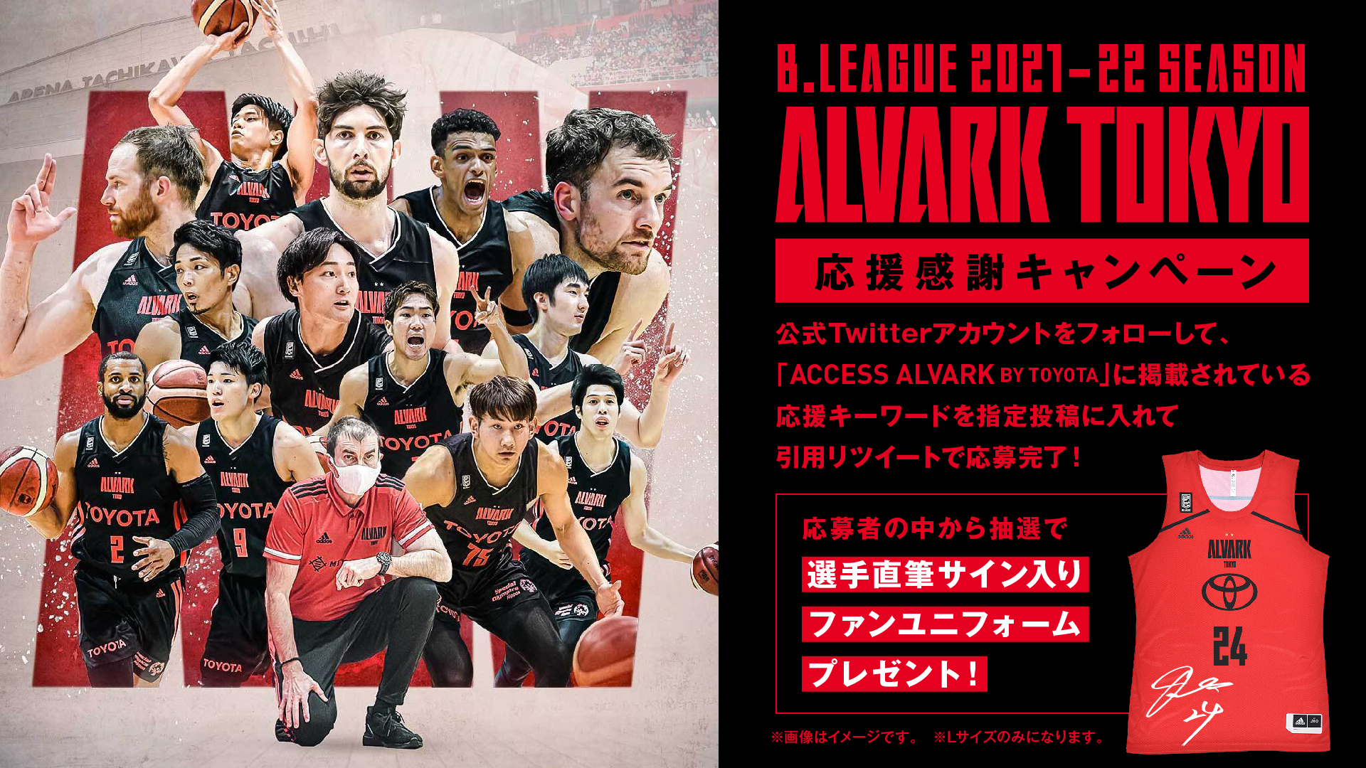 アルバルク東京公式アプリ「ACCESS ALVARK BY TOYOTA」選手 